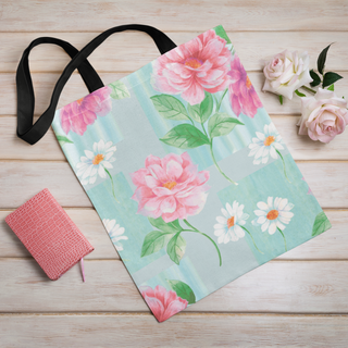 Lina vai kokvilnas auduma maisiņš «Ziedi maigās krāsās» | Kolekcija «Aquarello»