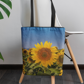 Lina vai kokvilnas auduma maisiņš «Saulespuķe Ukrainā» | kolekcija «Par Ukrainu»