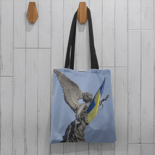 Lina vai kokvilnas auduma maisiņš «Uzvaras dieviete Harkivā» | kolekcija «Par Ukrainu»