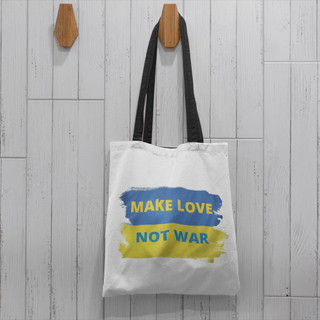 Lina vai kokvilnas auduma maisiņš «Make love, not war» | kolekcija «Par Ukrainu»