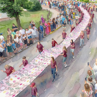 Tukuma Rožu svētku maisiņš – radīts no 50 metrus gara karoga | diz. 1