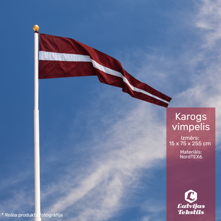 Latvijas karoga vimpelis | 15 x 75 x 255 cm | NordTEX6 audums