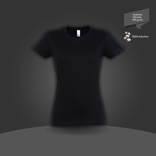 Sieviešu T-krekls - klasiskais | 190 g/m² | Melns