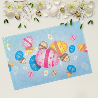 Lina dvielis - galda dekors | Raibās Lieldienu olas