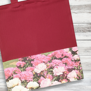 Kokvilnas maisiņš | Ar akcentu v.16. | Peoniju dārzs