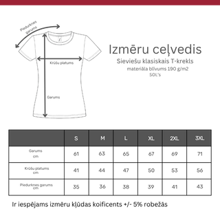 Sieviešu T-krekls - klasiskais | 190 g/m² | Akvamarīna zila