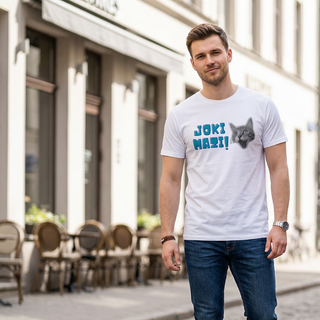 Kokvilnas T-krekls "Joki mazi" | balts